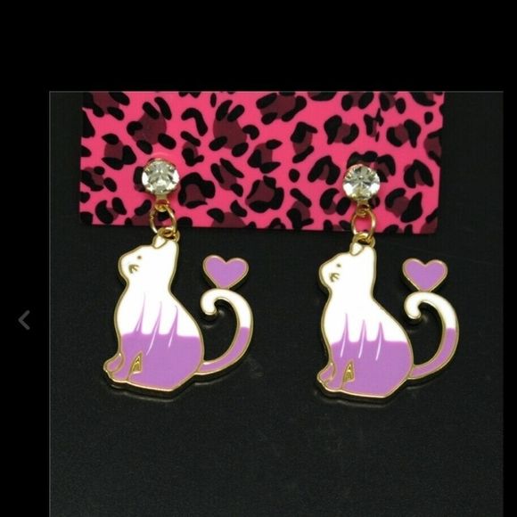 Betsey Johnson Jewelry - Betsey Johnson Cat Earrings